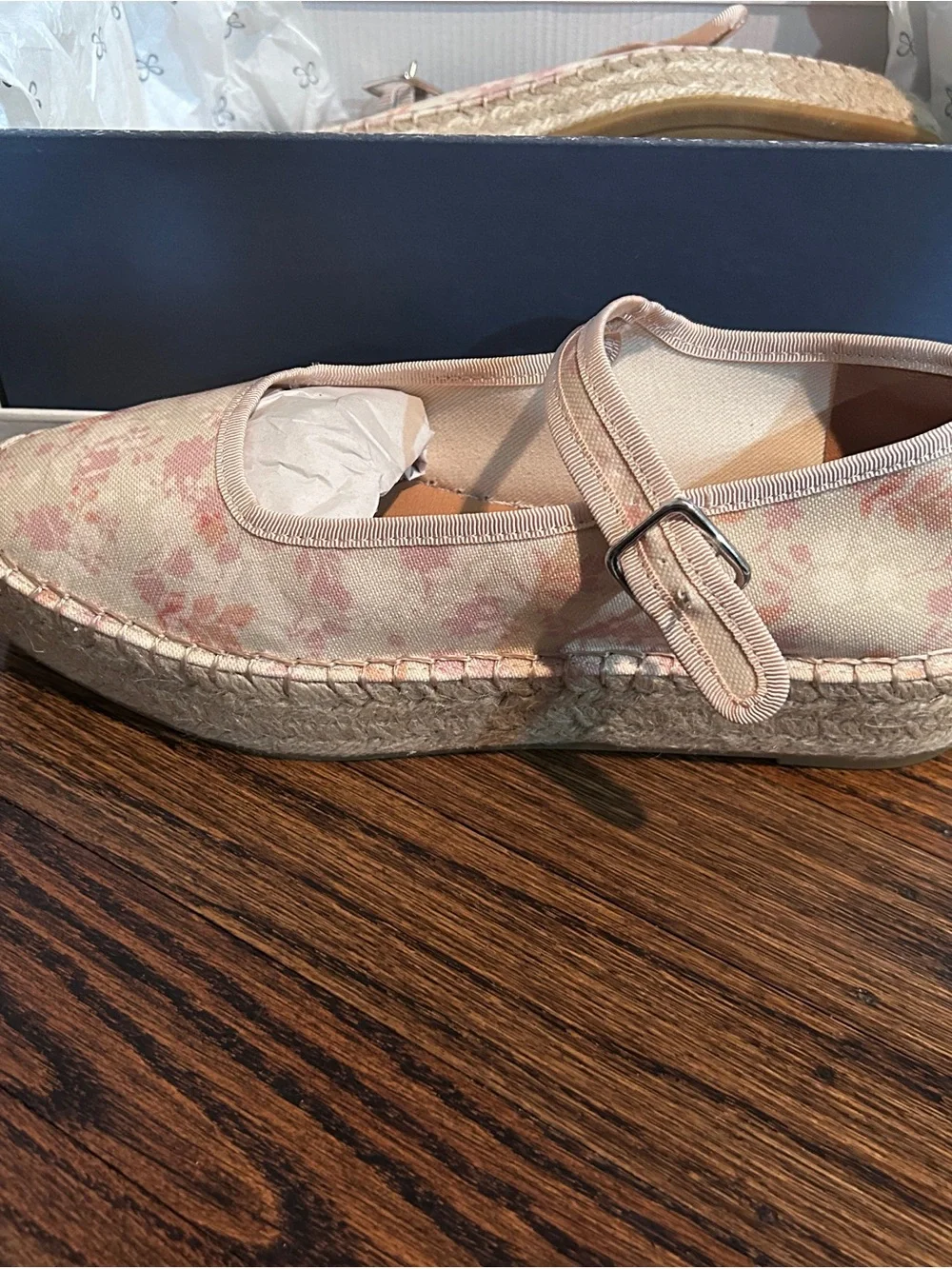 Maeve Pink Floral Mary Jane Espadrilles